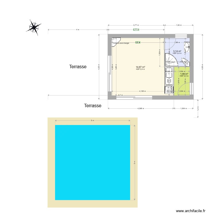 Plan Pool House 15m2