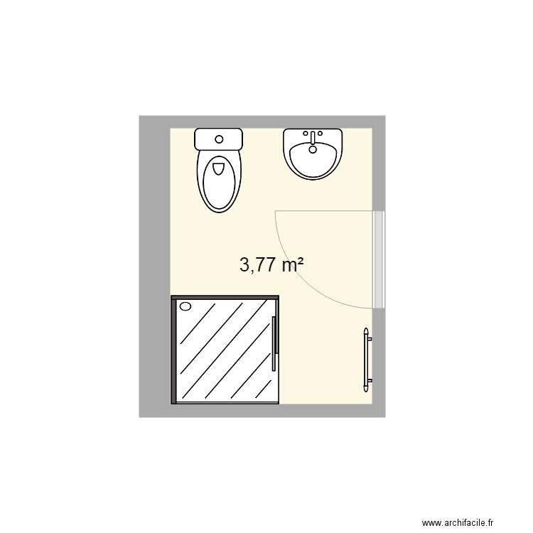 Nebias SDB 2eme. Plan de 1 pièce et 4 m2