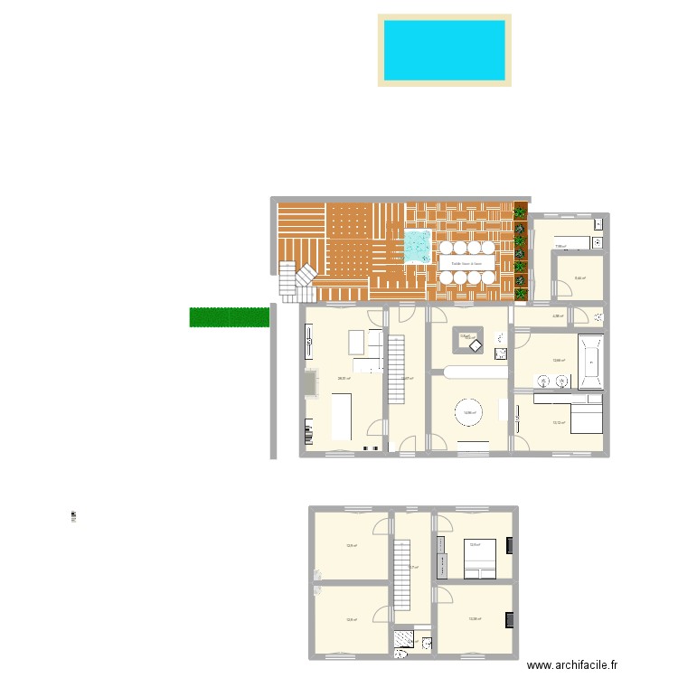 maison V4. Plan de 16 pièces et 179 m2