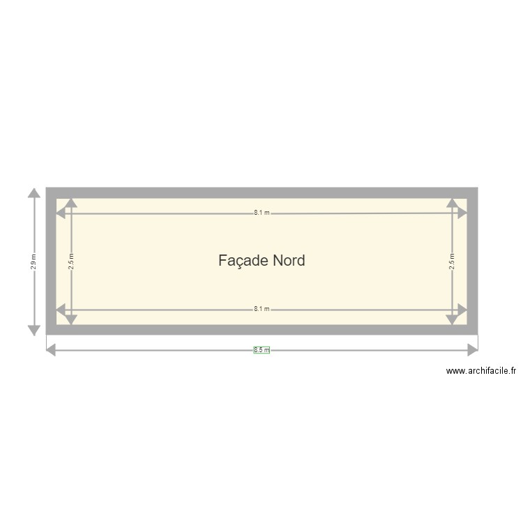 Façade Nord. Plan de 0 pièce et 0 m2