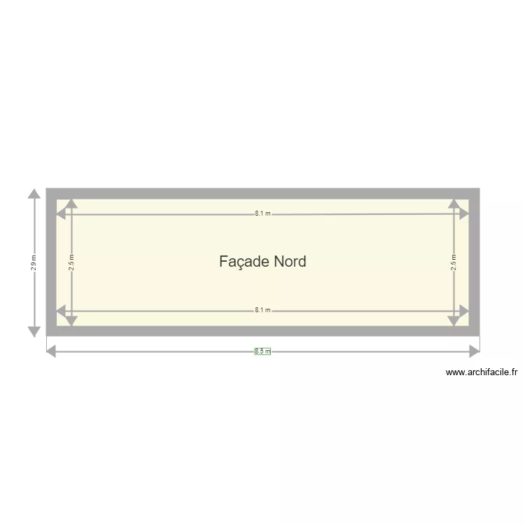 Fa&ccedil;ade Nord. Plan de 
