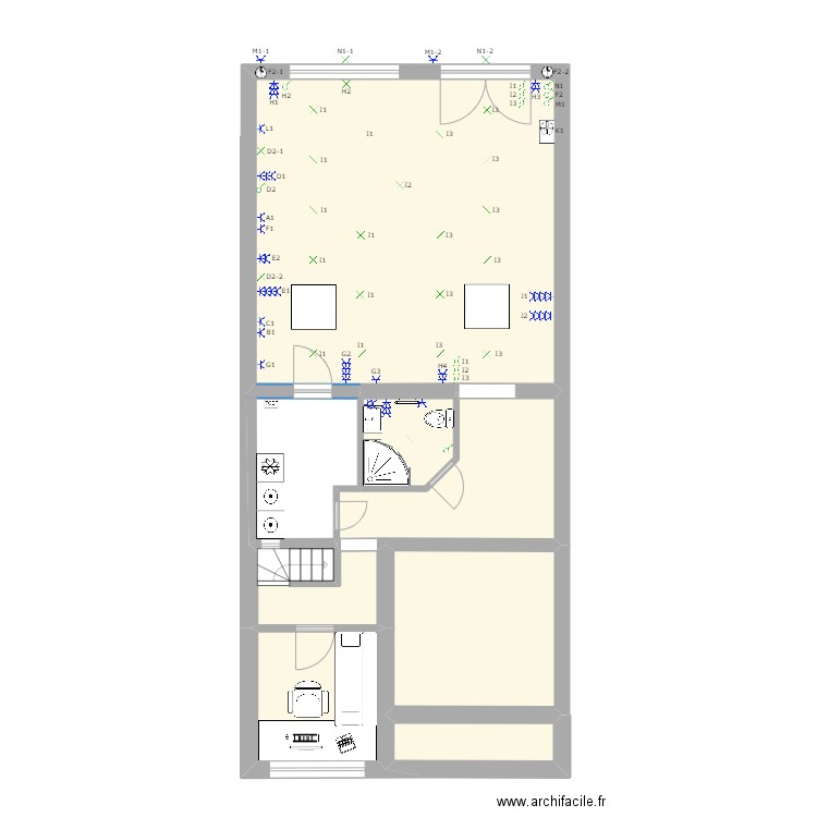 sdb. Plan de 7 pièces et 76 m2