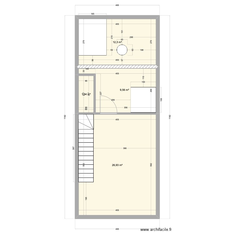 spa Eat. Plan de 4 pièces et 51 m2