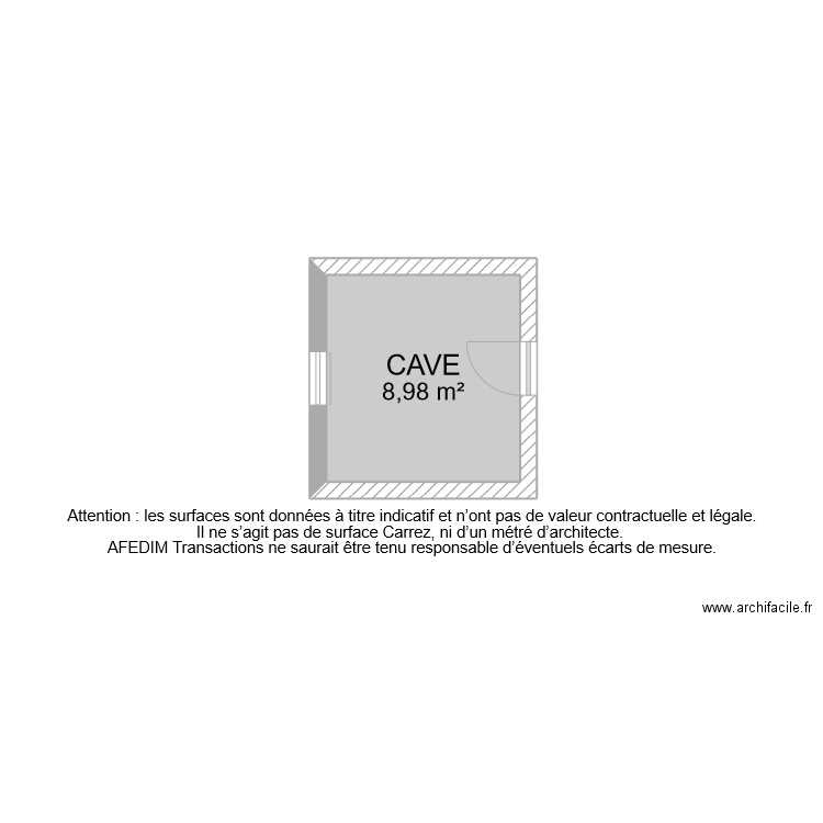 BI 10695 CAVE. Plan de 1 pièce et 9 m2