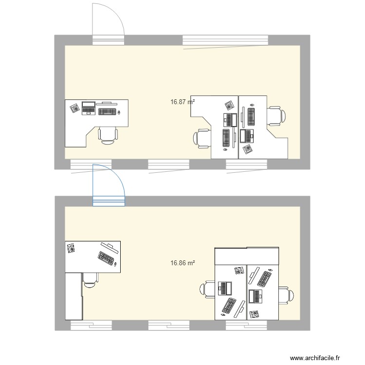 bureaux . Plan de 0 pièce et 0 m2