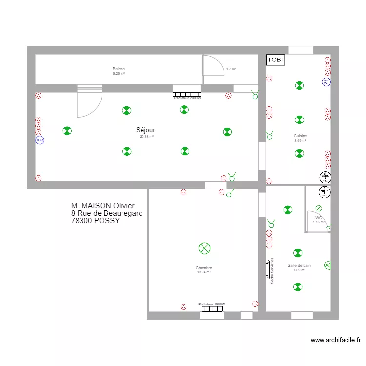 APPRT Olivier MAISON . Plan de 