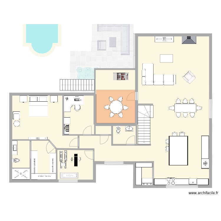 Maison inversé en H . Plan de 0 pièce et 0 m2