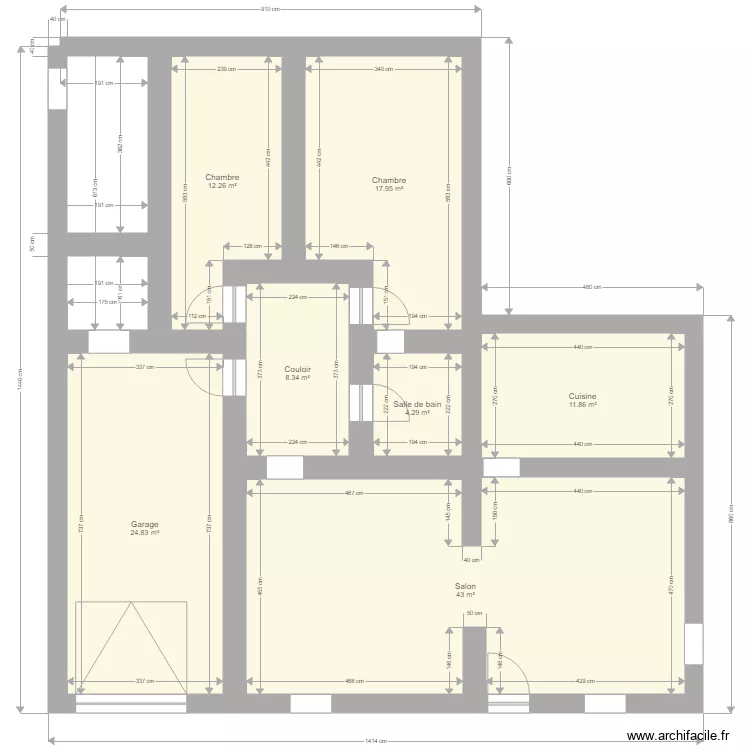 Avec garage. Plan de 