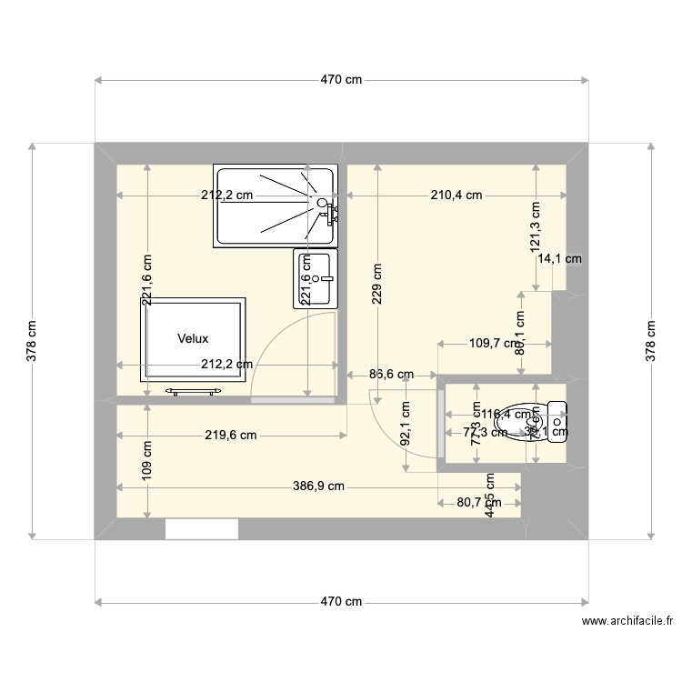 Montlivet V2. Plan de 5 pièces et 14 m2