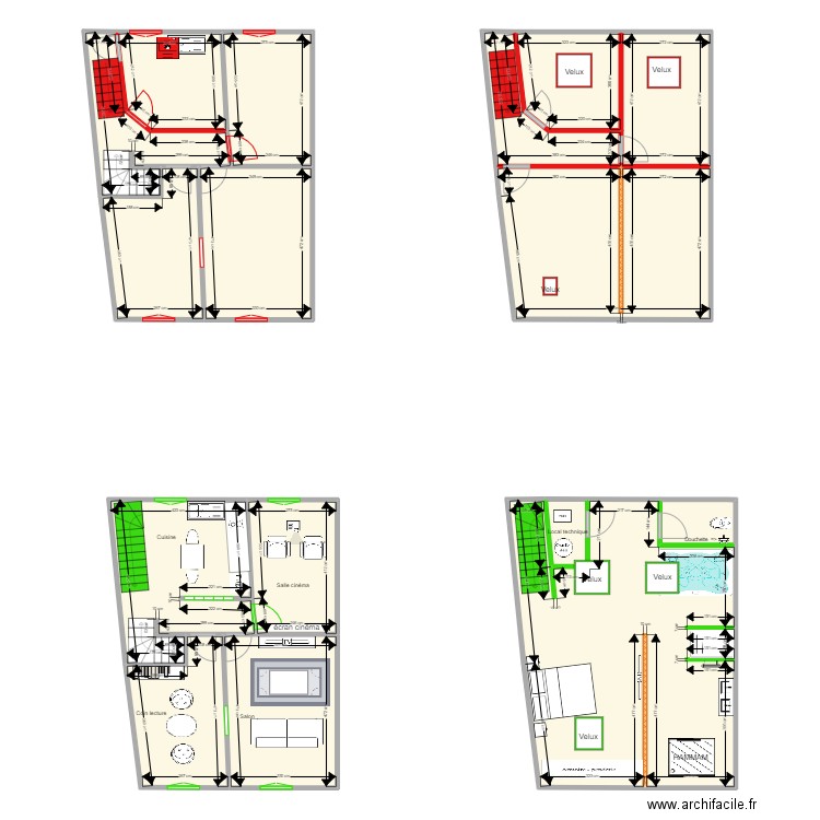 LOWINSKI - Chatillon. Plan de 16 pièces et 228 m2