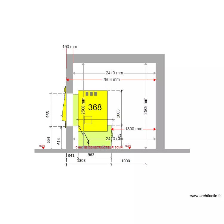 COUPE EXISTANT LUYNES 368. Plan de 