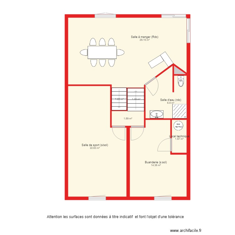 BI1990 niveau 0 et sous sol non côté. Plan de 0 pièce et 0 m2