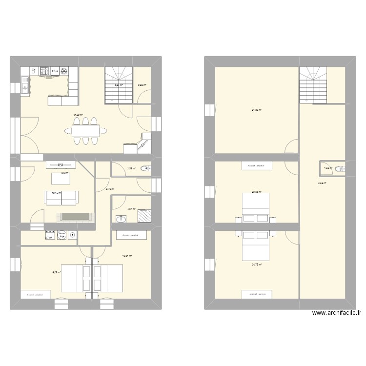 maison. Plan de 16 pièces et 245 m2