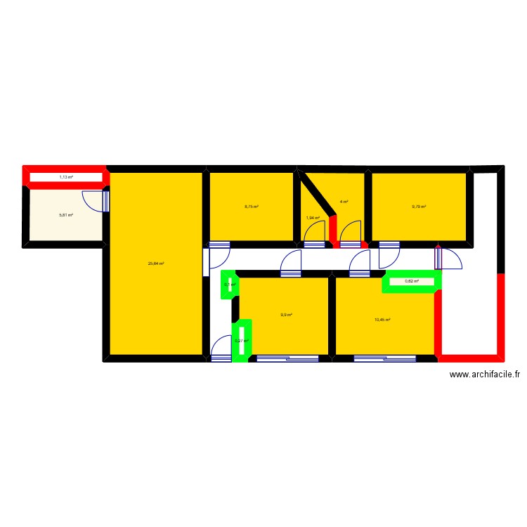Plan actuel Cherveix Cubas. Plan de 12 pièces et 78 m2