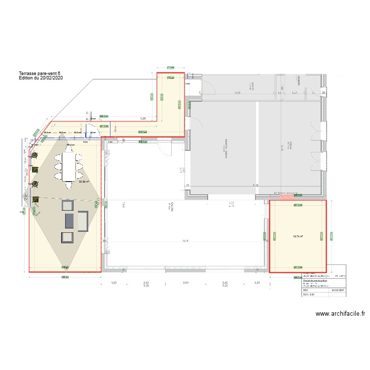 Terrasse pare vent 6. Plan de 0 pièce et 0 m2