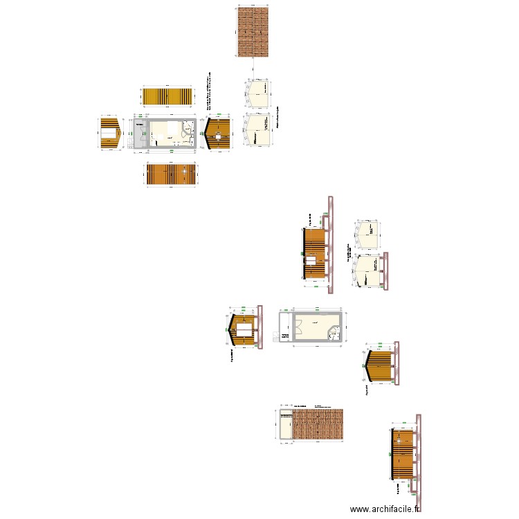 studio de jardin sur pilotis. Plan de 6 pièces et 53 m2