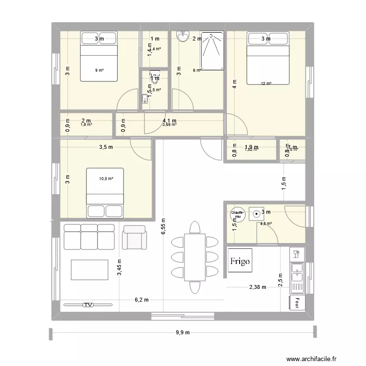 Maison. Plan de 11 et 53 m² Maison. Plan de 11 et 53 m²