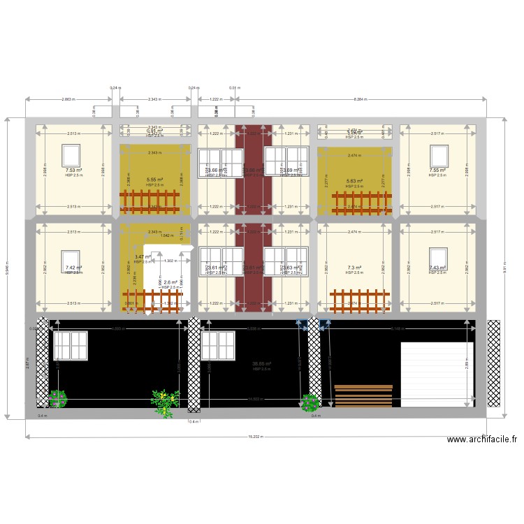 facade. Plan de 0 pièce et 0 m2