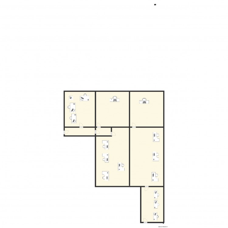 vue en plan bureaux. Plan de 0 pièce et 0 m2