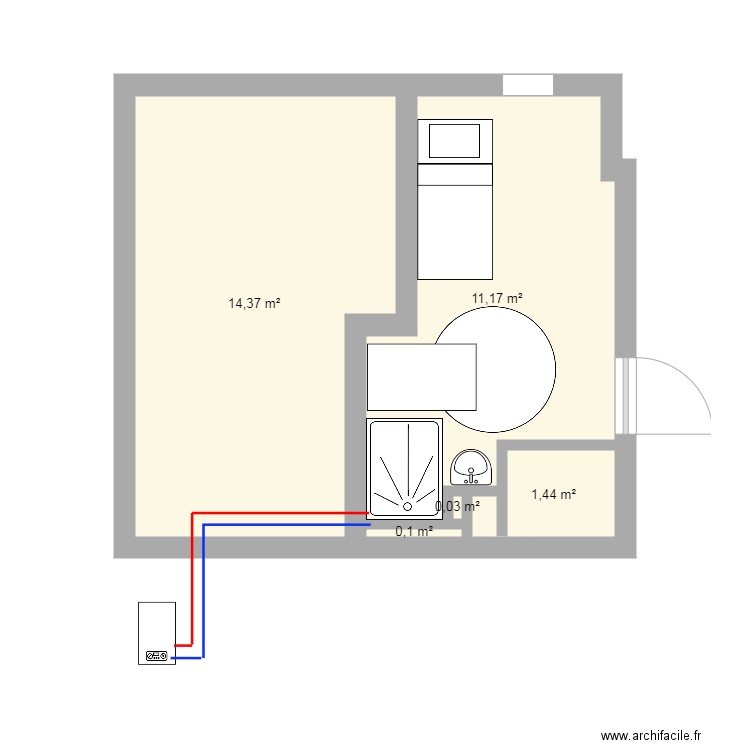 M PICILI. Plan de 5 pièces et 27 m2