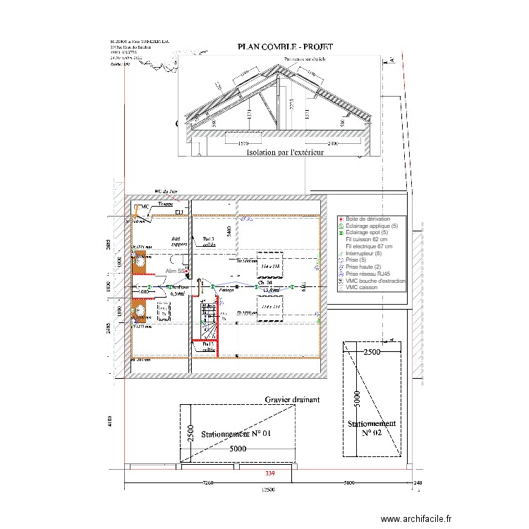 Plan électrique R+2 Binot Guineberteau 031222. Plan de 0 pièce et 0 m2
