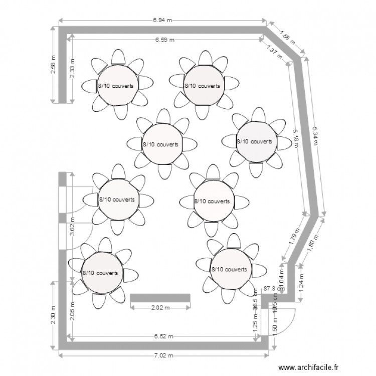 Skydome repas assis tables de 8 à 10 pax. Plan de 0 pièce et 0 m2