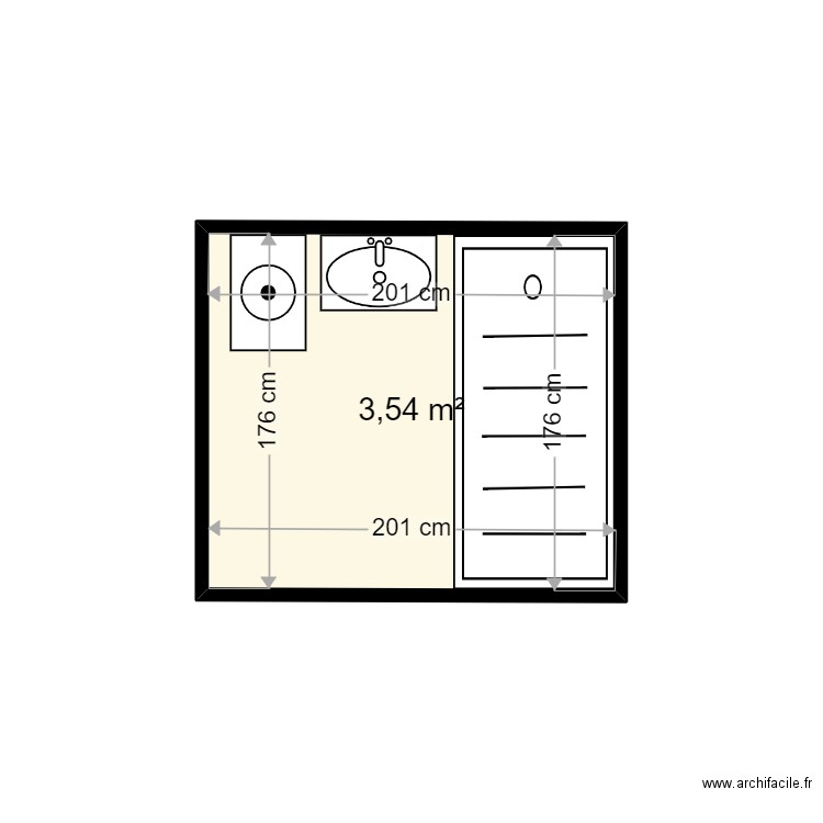 TABARY REGIS . Plan de 1 pièce et 4 m2