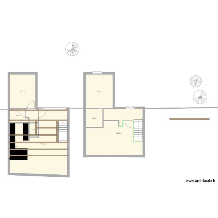 Etage original. Plan de 0 pièce et 0 m2