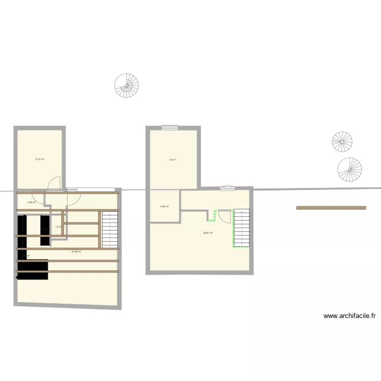 Etage original. Plan de 