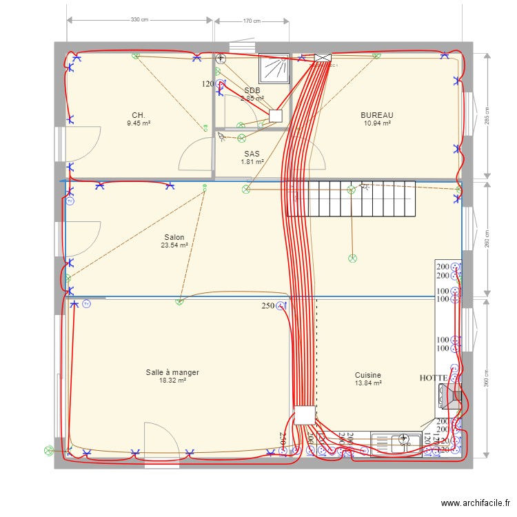 PROJETXAVIERETAGE. Plan de 0 pièce et 0 m2