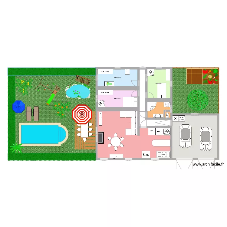 plan maison Oc&eacute;ane. Plan de 