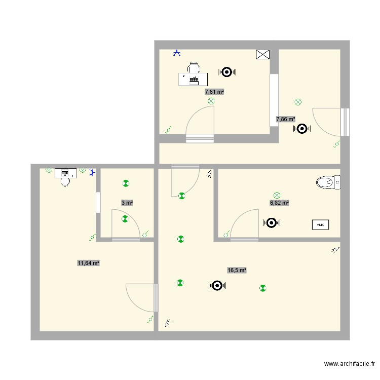 implantation studio aristote ando. Plan de 0 pièce et 0 m2