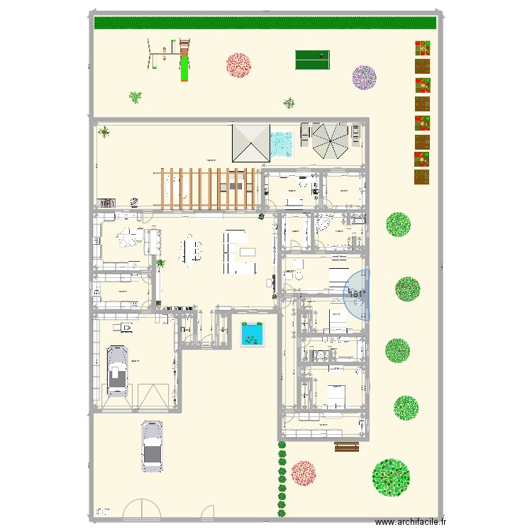 PLAN AC 31. Plan de 18 pièces et 1029 m2