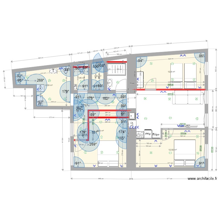 Szent istvan 17 ERIC. Plan de 6 pièces et 59 m2