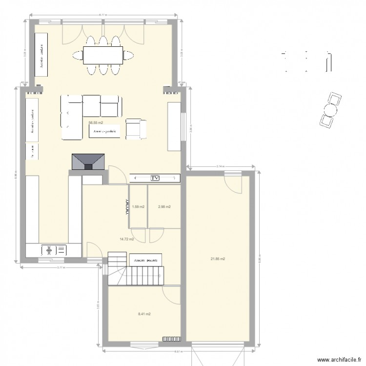 Extension maison. Plan de 6 pièces et 106 m2