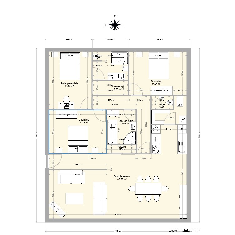 PROJET 4  120m2. Plan de 0 pièce et 0 m2