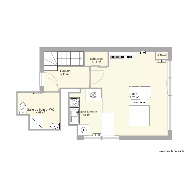 appartement T4. Plan de 