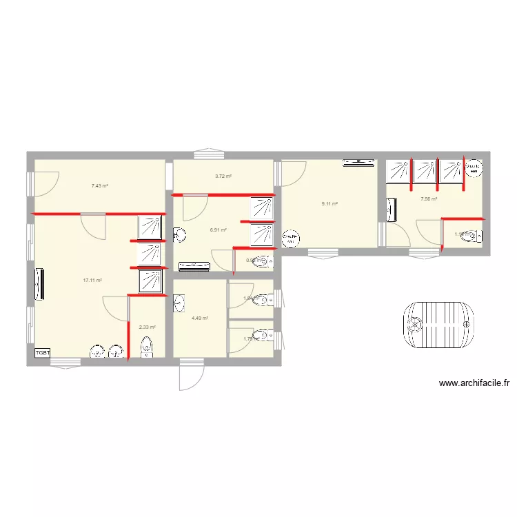 vestiaire arnal fos 2. Plan de 