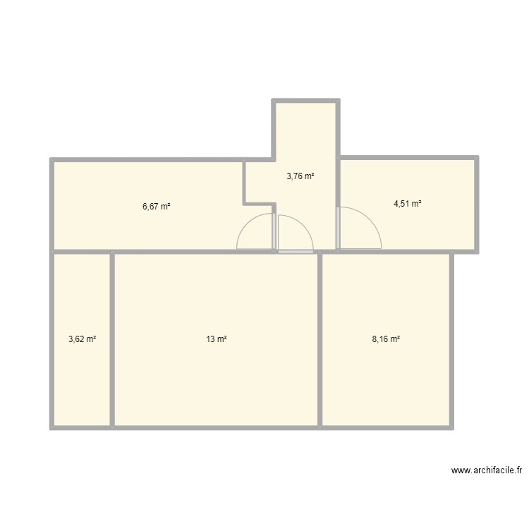 Romain Bekaert. Plan de 6 pièces et 40 m2