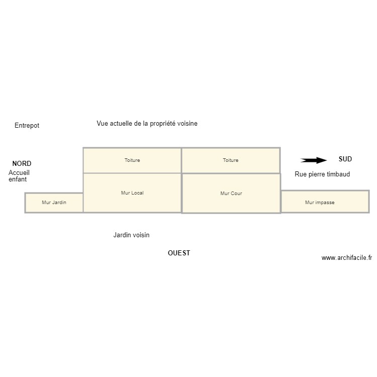 Vue du parking du marché. Plan de 0 pièce et 0 m2