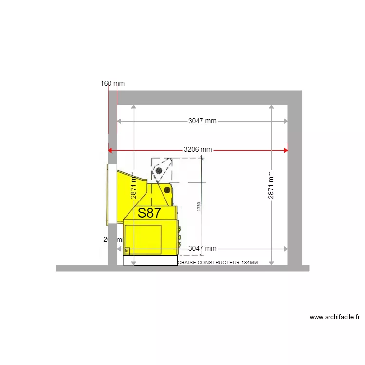 COUPE PROJET PROPRIANO S87. Plan de 