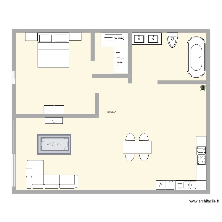 plan d'une petite maison . Plan de 1 pièce et 153 m2