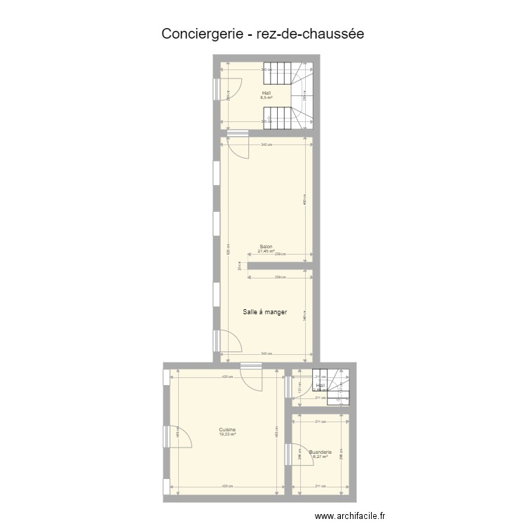 conciergerie 1. Plan de 0 pièce et 0 m2