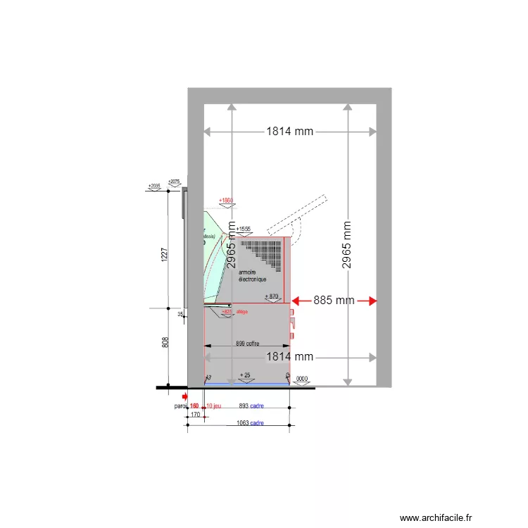 COUPE EXISTANT PLAN DE CUQUES 2100. Plan de 