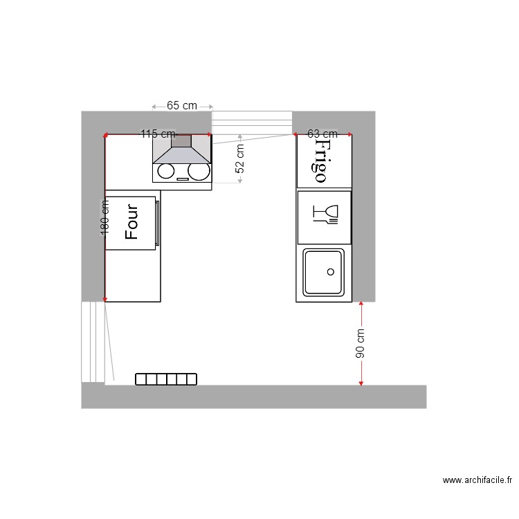 cuisine meublée. Plan de 0 pièce et 0 m2