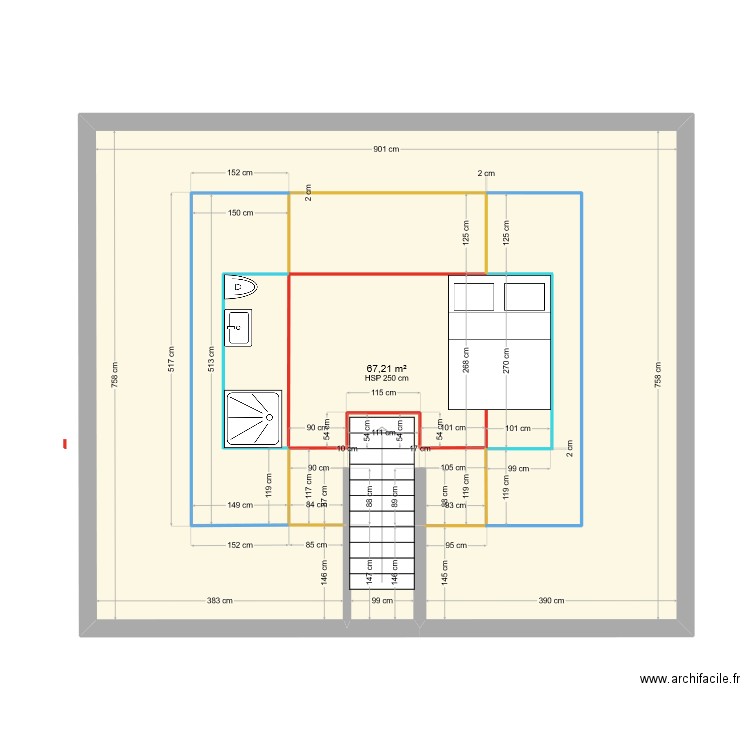 Plan Maison Grenier. Plan de 1 pièce et 67 m2