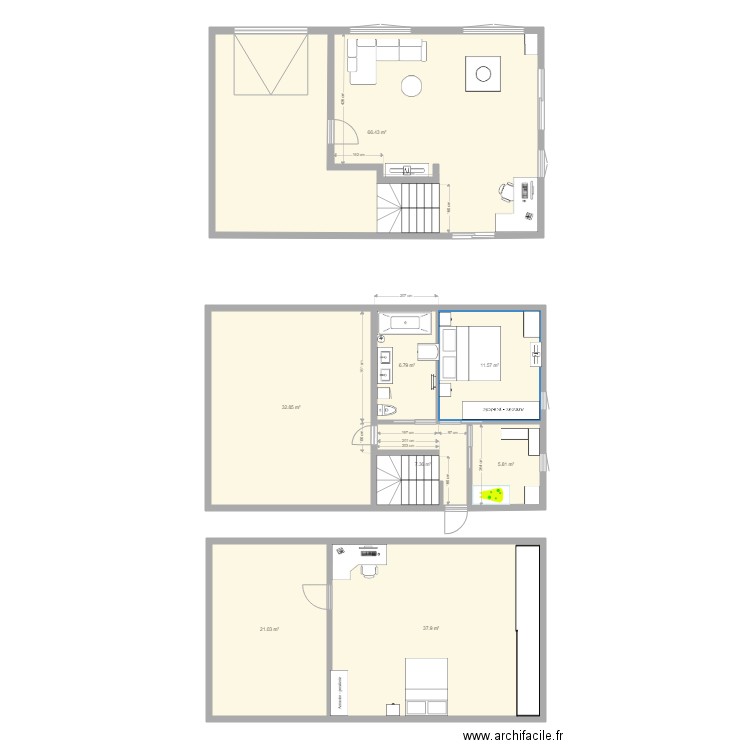 sejour modif . Plan de 0 pièce et 0 m2