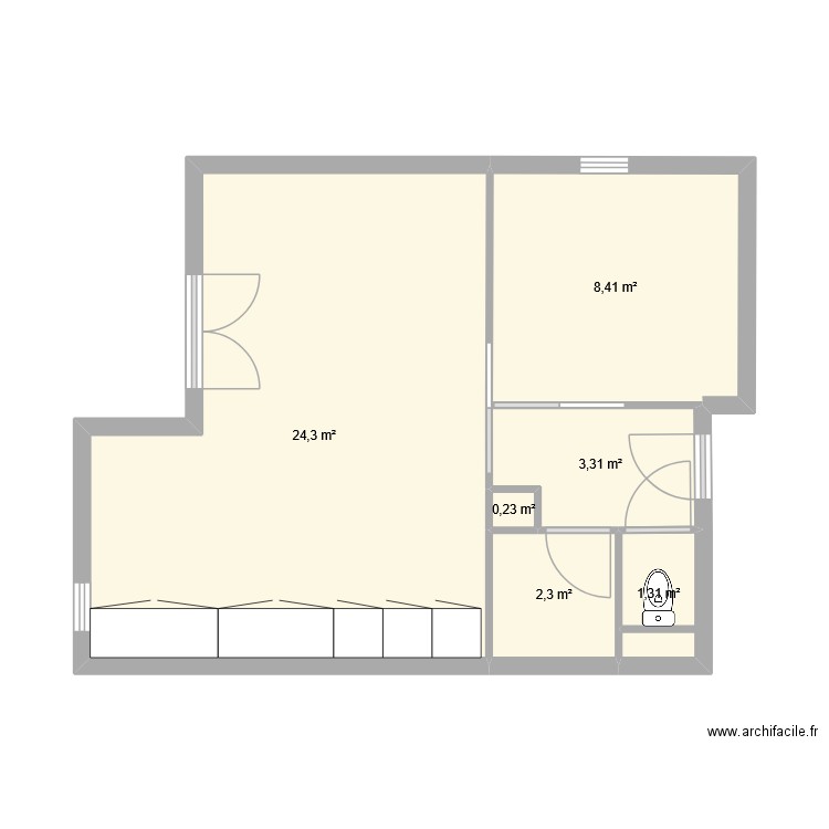 knifler hossegor. Plan de 6 pièces et 40 m2