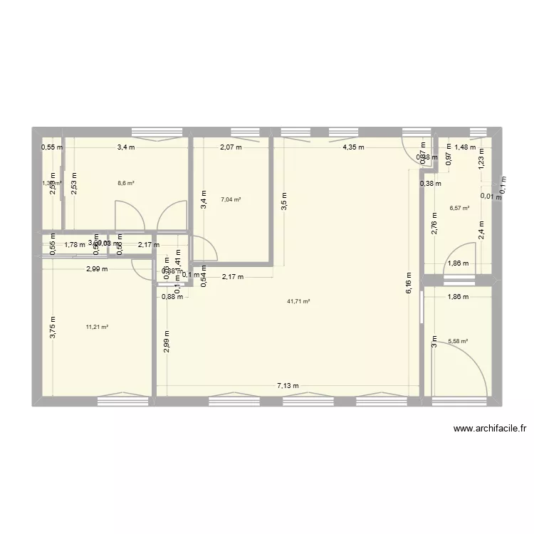 THE CERF CASTEL AFTER. Plan de 7  et 82 m²