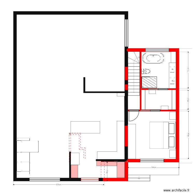 gabrielle 10 étage. Plan de 2 pièces et 134 m2